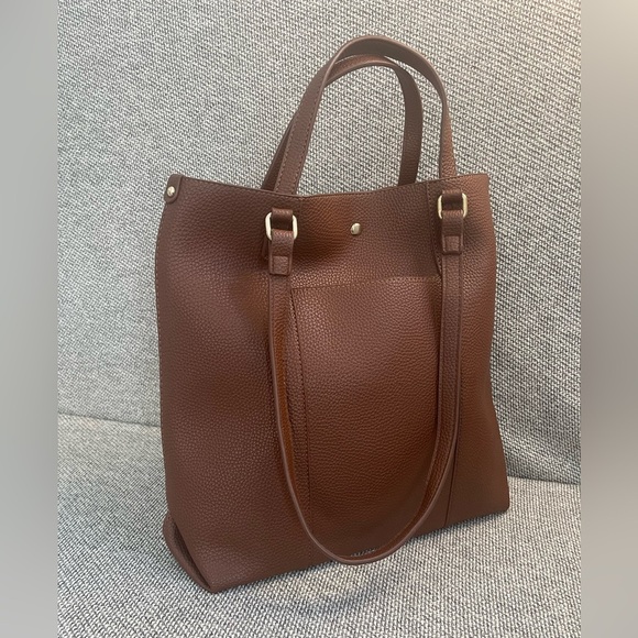Montana West Brown Leather Tote Spacious Design - Picture 1 of 16